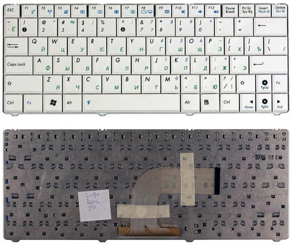 Клавиатура для ноутбука Asus Eee PC 1101, 1101HA, N10, N10E, N10J, белая