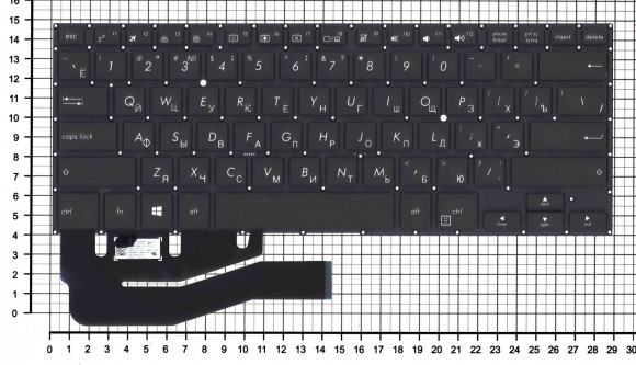 Клавиатура для ноутбука Asus VivoBook Flip 14 TP401N, черная