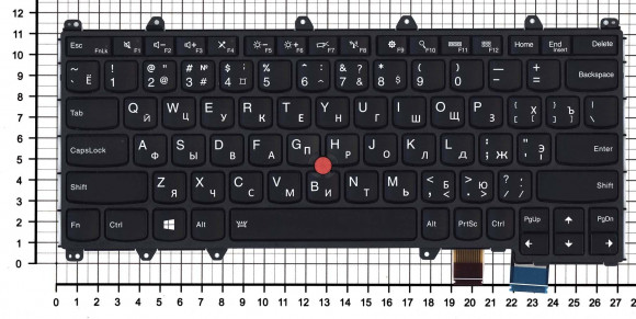 Клавиатура для ноутбука Lenovo ThinkPad X380, черная с подсветкой