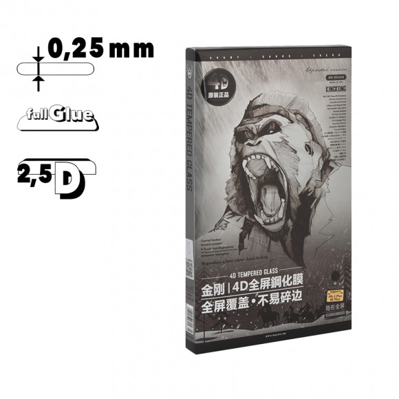 Защитное стекло для Apple iPhone 6 Plus, 6s Plus WK Kingkong Series 4D Full Cover Curved Edge Tempered Glass, черное
