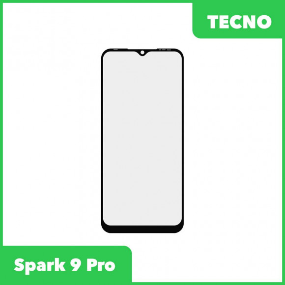 Стекло + OCA пленка для переклейки Tecno Spark 9 Pro (Kh7N) (черный)