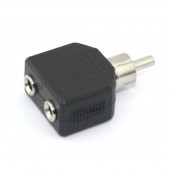 Разетвитель RCA (тюльпан) папа на 2 miniJack мама 1 канал Разетвитель RCA (тюльпан) папа на 2 miniJack мама 1 канал
