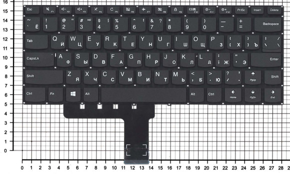 Клавиатура для ноутбука Lenovo IdeaPad 310-14ISK, черная