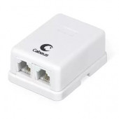 Розетка телефонная RJ-12(6P4C) Cabeus WS-6P4C-TEL-2, двойная, внешняя, белая Розетка телефонная RJ-12(6P4C) Cabeus WS-6P4C-TEL-2, двойная, внешняя, белая