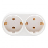 Тройник Т-01/02 две круглые розетки IEK WTP10-16-02