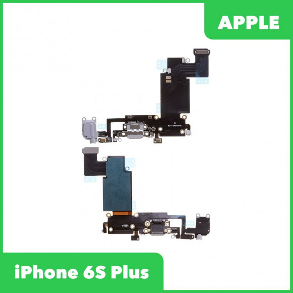Системный разъем (разъем зарядки) для Apple iPhone 6S Plus с аудио разъемом (разъемом гарнитуры) c микрофоном, серый