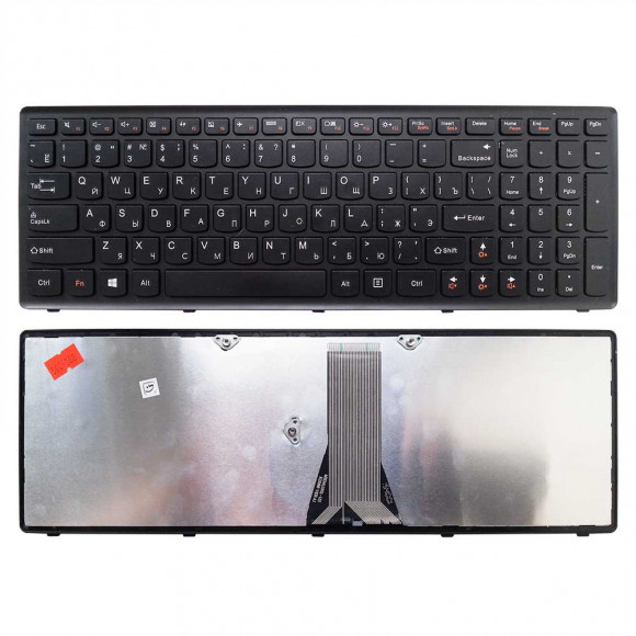 Клавиатура для ноутбука LENOVO G500S G505S S510 Z510 S500 Z505 черная в черной рамке РУССКАЯ РАСКЛАДКА