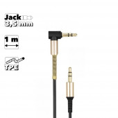 Аудио кабель (AUX) Earldom ET-AUX21 3.5мм M-M(L) Elbow, 1 метр, черный Аудио кабель (AUX) Earldom ET-AUX21 3.5мм M-M(L) Elbow, 1 метр, черный