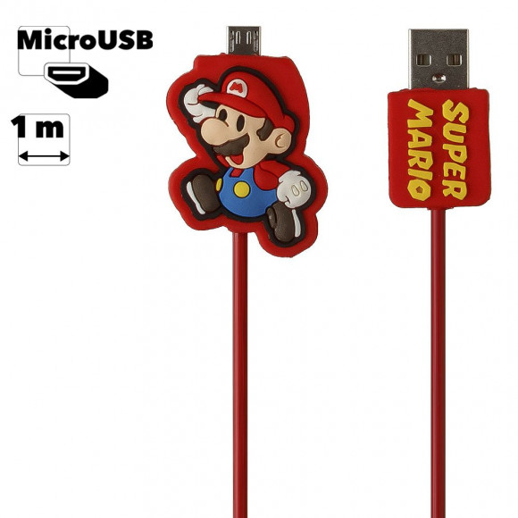 USB Дата-кабель мультяшный Mario Bros. MicroUSB (коробка)