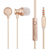 Гарнитура "LP" Perfume 3.5 мм. вставная металлическая с кнопкой ответа (золотая/коробка)