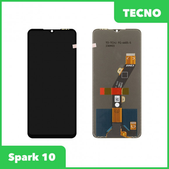 LCD дисплей для Tecno Spark 10 в сборе с тачскрином, 100% оригинал (черный)