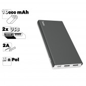 Внешний АКБ Hoco J66 Fountain Power Bank 10000 mAh 2хUSB 2, 1A (серый)