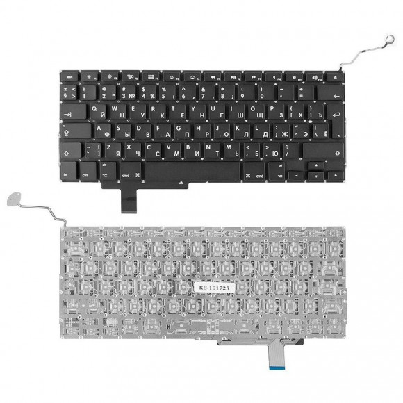 Клавиатура для ноутбука Apple MacBook A1297, черная, плоский Enter