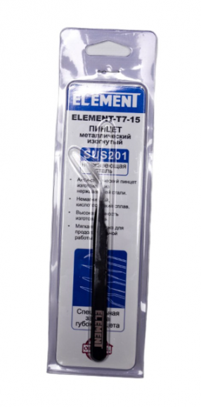 Пинцет ELEMENT T7-15 изогнутый, заостренный