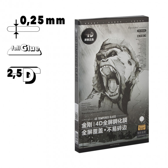 Защитное стекло для Apple iPhone 6 Plus, 6s Plus WK Kingkong Series 4D Full Cover Curved Edge Tempered Glass, белое