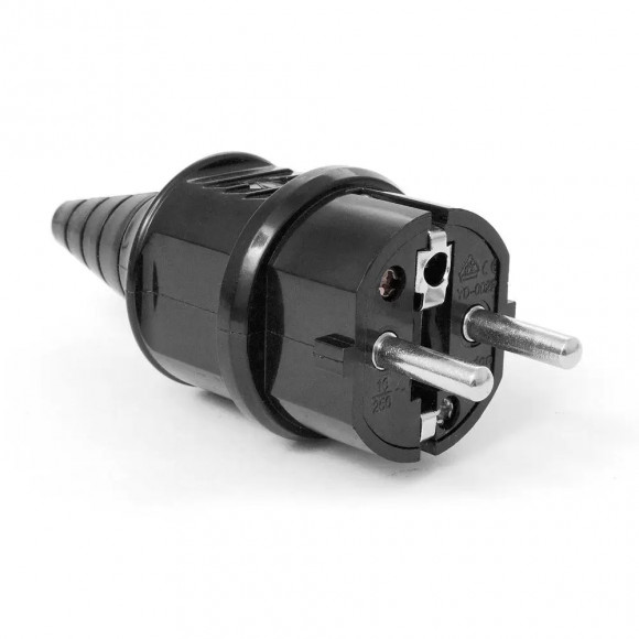 Вилка электрическая кабельная, нем. ст., 2К+З, 16A, 250V, разборная, черная, LANMASTER, LAN-CEE-7/7-180