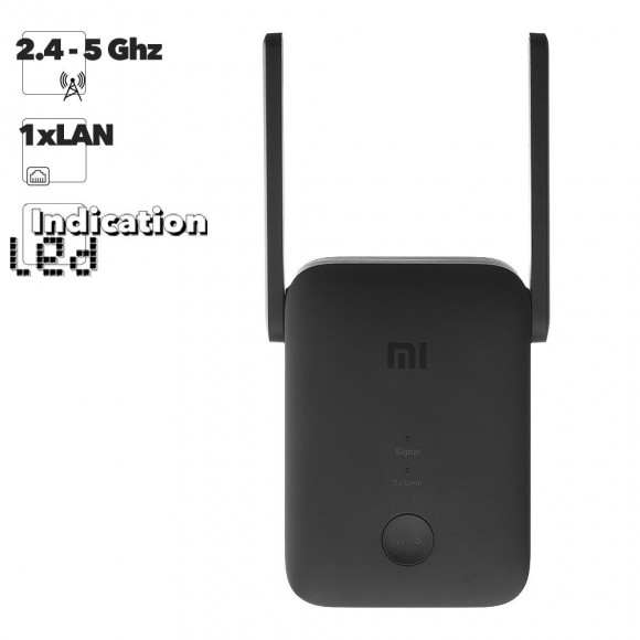 Усилитель Wi-Fi сигнала Xiaomi Mi Range Extender AC1200, 2.4/5 ГГц DVB4348GL Global (черный)