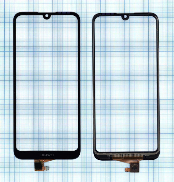 Сенсорное стекло (тачскрин) для Huawei Y6 2019, черный