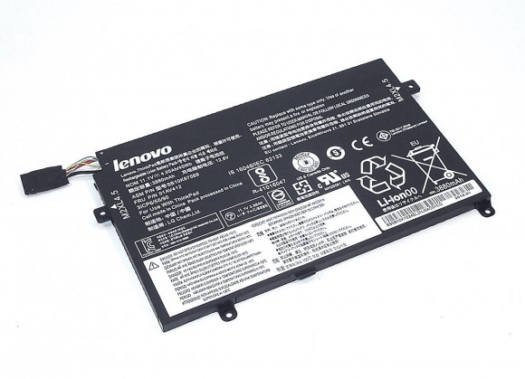 Аккумулятор (батарея) для ноутбука Lenovo E470, E475 (01AV411), 11.1В, 45Wh, 4050мАч, черная (оригинал)