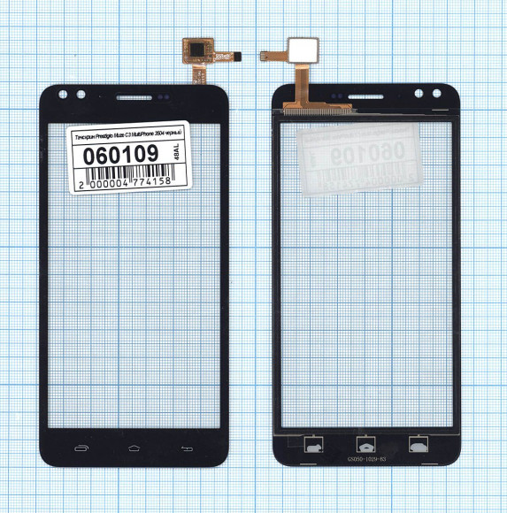Сенсорное стекло (тачскрин) для Prestigio Muze C3 MultiPhone 3504, черный