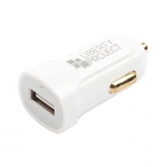 Автомобильное зарядное устройство "LP" с выходом USB + кабель USB Type-C 2.1A (белый, коробка)