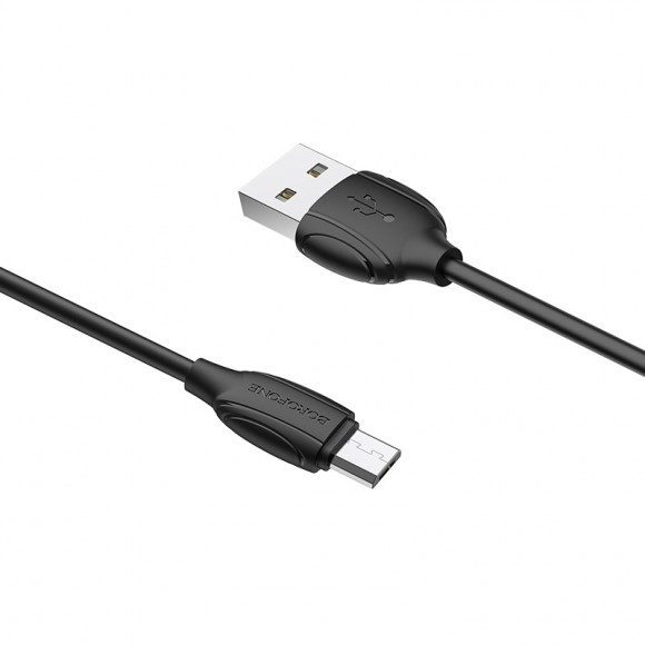 Кабель USB BOROFONE (BX19) Benefit microUSB (1м) (черный)