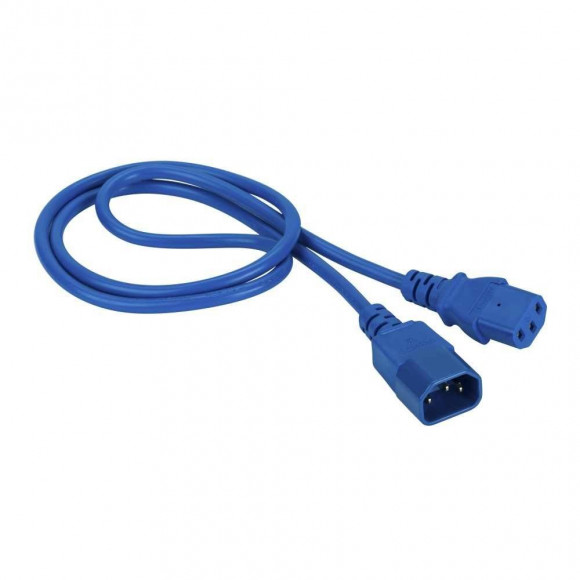 Шнур питания C13-C14, 3х0.75, 220В, 10А, синий, 1 метр, LAN-PP13/14-1.0-BL