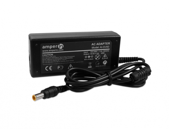 Блок питания (зарядное) Amperin AI-SV60 для ноутбука Sony Vaio, 19.5В, 3A, 6.5pin