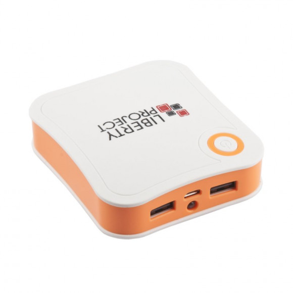 Внешний АКБ "LP" 7800 мАч Li-ion 2 USB выхода 1А + 2, 1А (белый с оранжевым/коробка)