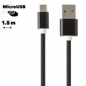 USB кабель "LP" MicroUSB оплетка и металл. разъемы в катушке 1.5 метра, черный USB кабель "LP" MicroUSB оплетка и металл. разъемы в катушке 1.5 метра, черный