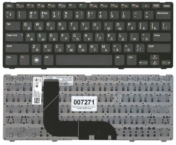 Клавиатура для ноутбука Dell Inspiron 14Z 5423, 13Z 5323, черная