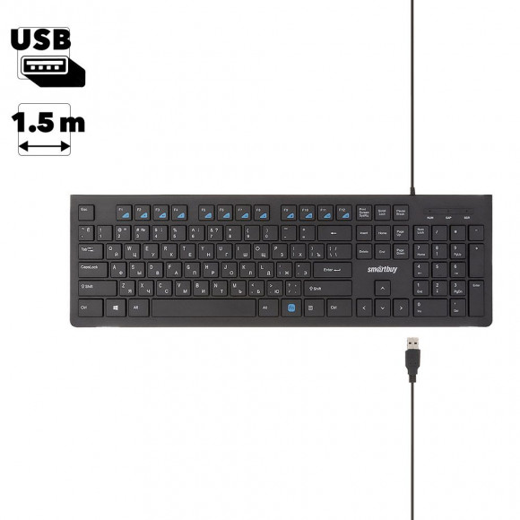 Клавиатура проводная мультимедийная Smartbuy ONE 206 USB черная