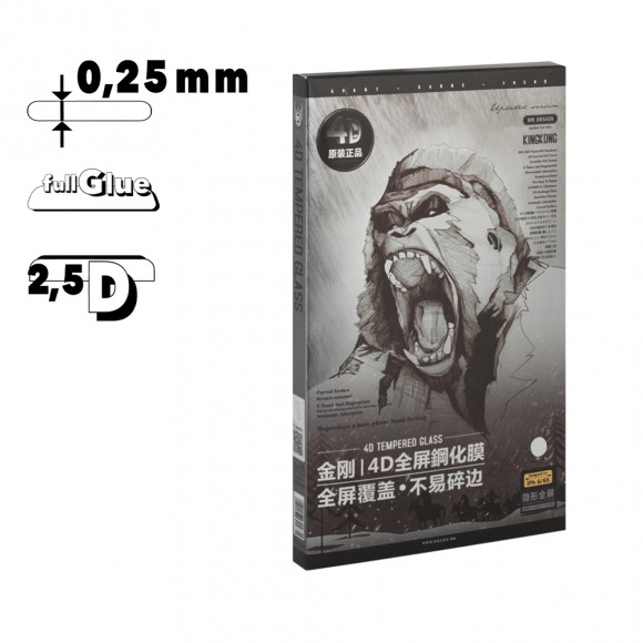 Защитное стекло для Apple iPhone X WK Kingkong Series 4D Full Cover Curved Edge Tempered Glass, белое