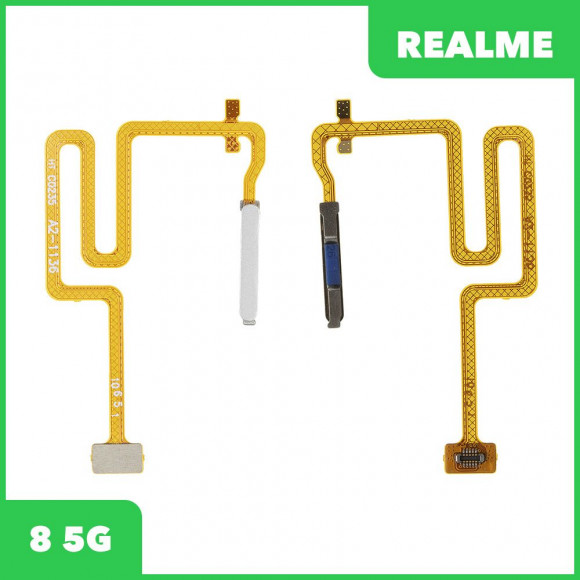 Сканер отпечатка пальца для Realme 8i (RMX3151) (кнопка включения) (серебристый)