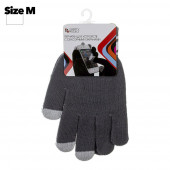 Перчатки "LP" для сенсорныx экранов "Полоски на манжетаx" Серые/3 пальца/M Перчатки "LP" для сенсорныx экранов "Полоски на манжетаx" Серые/3 пальца/M