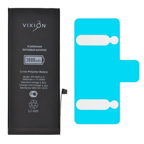 Аккумулятор Vixion для телефона Apple iPhone 6S Plus, усиленная 3680мАч, с монтажным скотчем