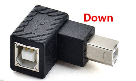 Угловой удлинитель USB Type B с поворотом вниз