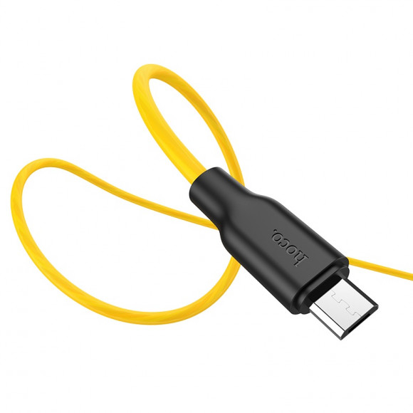 Кабель USB HOCO (X21) Plus microUSB (1м) (черно/желтый)