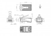PLEZ-8P8C-U-C5-SH-100 Разъем легкой оконцовки RJ-45 (8P8C) под витую пару, категория 5e (50 µ"/ 50 микродюймов), экранированный, универсальный PLEZ-8P8C-U-C5-SH-100 Разъем легкой оконцовки RJ-45 (8P8C) под витую пару, категория 5e (50 µ"/ 50 микродюймов), экранированный, универсальный