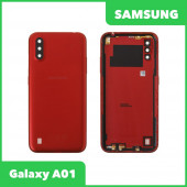 Задняя крышка корпуса для Samsung Galaxy A01 2020 (A015F), красная Задняя крышка корпуса для Samsung Galaxy A01 2020 (A015F), красная