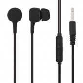 Гарнитура "LP" Soft Touch вставная 3.5 мм. с микрофоном (черная/коробка)