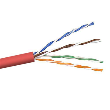 Кабель UTP, 4 пары, Кат. 5e, LSZH, красный, 305м в кат., LANMASTER LAN-5EUTP-LSZH-RD