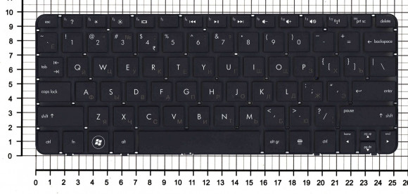 Клавиатура для ноутбука HP Compaq Mini 1103, 110-3500, 110-3510Nr, 110-3530Nr, черная