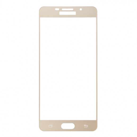 Защитное стекло Tempered Glass для Samsung Galaxy A7 2016 (A710F) (золотая рамка)