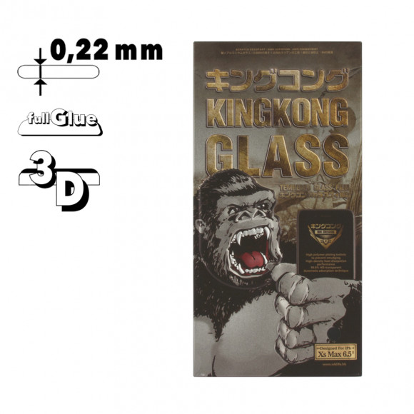 Защитное стекло для Apple iPhone XS Max WK Kingkong Series 3D Full Cover Curved Edge Glass, черное