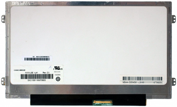 Матрица N101LGE-L41, 10.1", 1024х600 (WSVGA), 40 pin, TN, Normal (стандарт), глянцевая, уши слева/справа