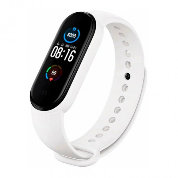 Ремешок для Xiaomi Band 5, 6 Sport силикон (белый)