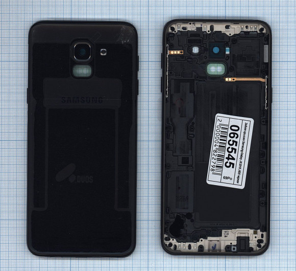Задняя крышка корпуса для Samsung Galaxy J6 2018 (J600F), черная