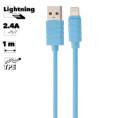 USB кабель "LP" для Apple iPhone, iPad 8-pin (синий, европакет)