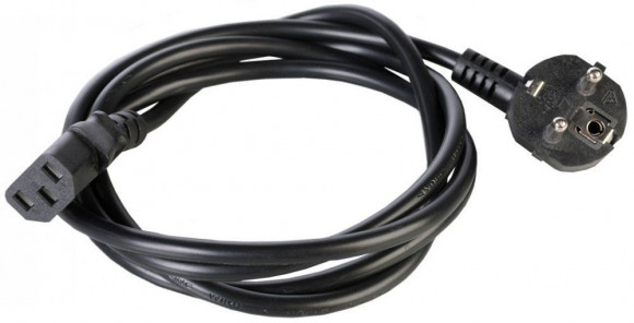 Силовой шнур BNH, IEC 60320 С13, вилка Schuko, 1.8 м, 10А, с заземлением, сечение 3×1.0, цвет: чёрный